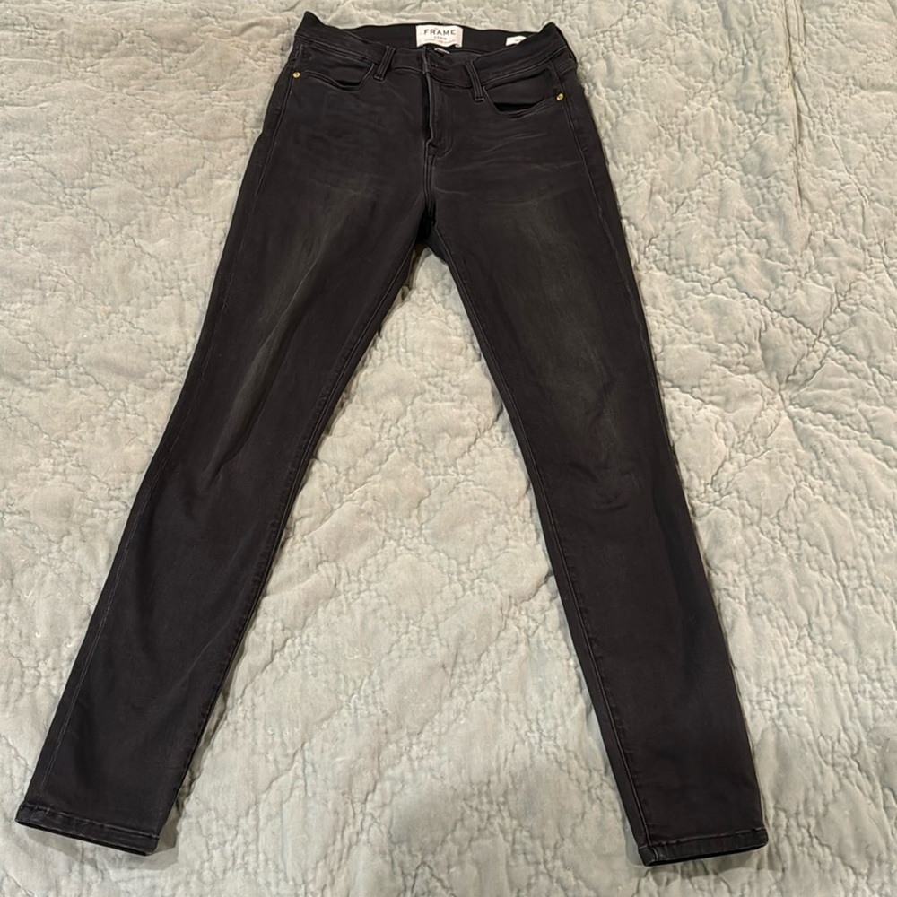 Frame denim skinny black jeans